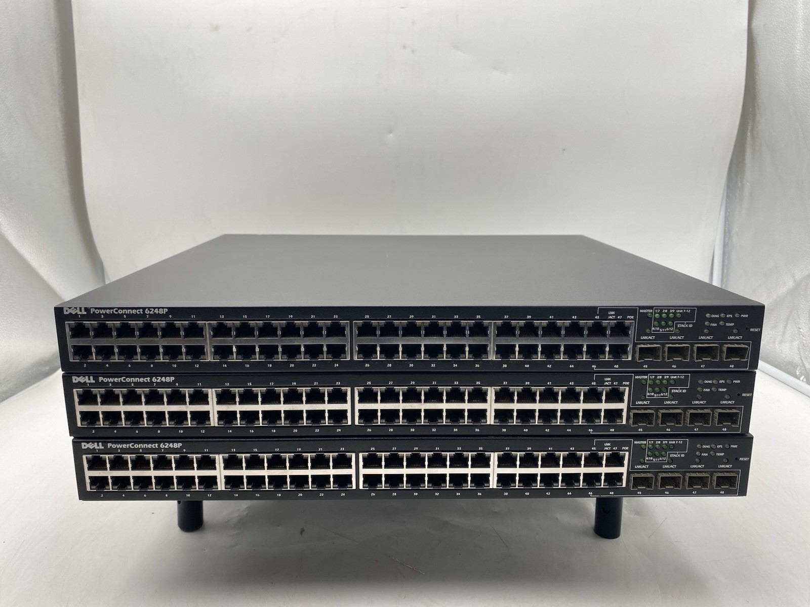 Lot Of 3 Dell PowerConnect 6248P 48-Port Gigabit PoE+ Managed Switch