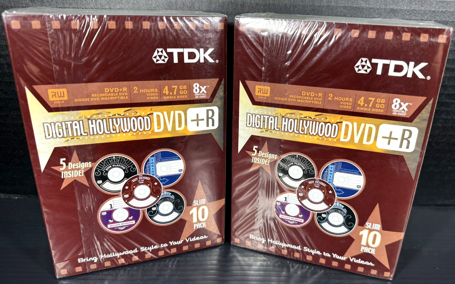 Lot of 2 10 Pack TDK DVD+R Blank Discs in Slim Cases Digital Hollywood NEW/SEAL