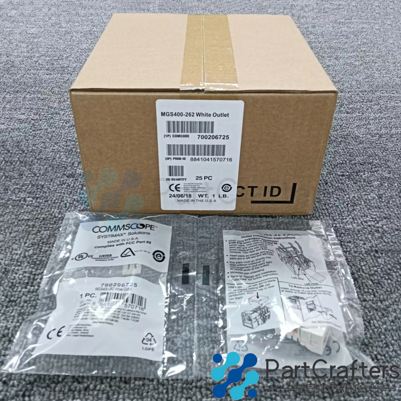 25PCS For CommScope Category 6 Gigabit Network Jack Module RJ45CAT6 MGS400-262