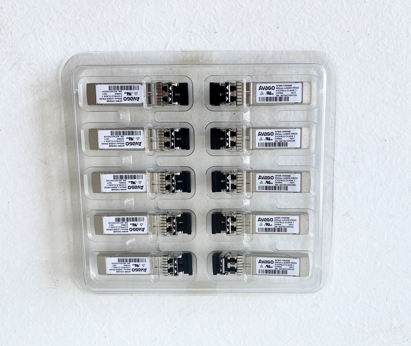 Lot of 25 - Avago (AFBR-709SMZ) Compatible SFP+ transceiver module 10 GigE