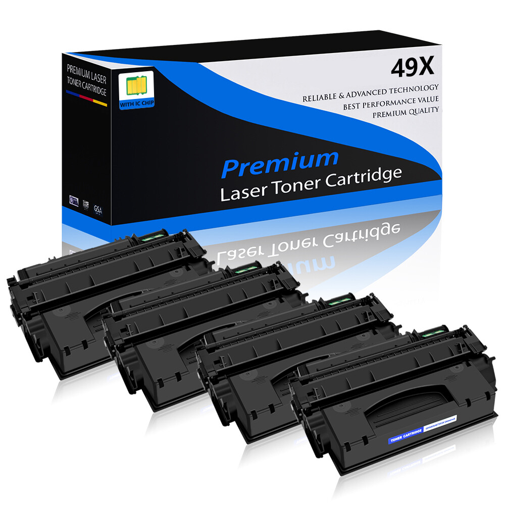 4PK High Yield Q5949X 49X Toner Cartridge for HP LaserJet 1320 1320N 1320T 3390