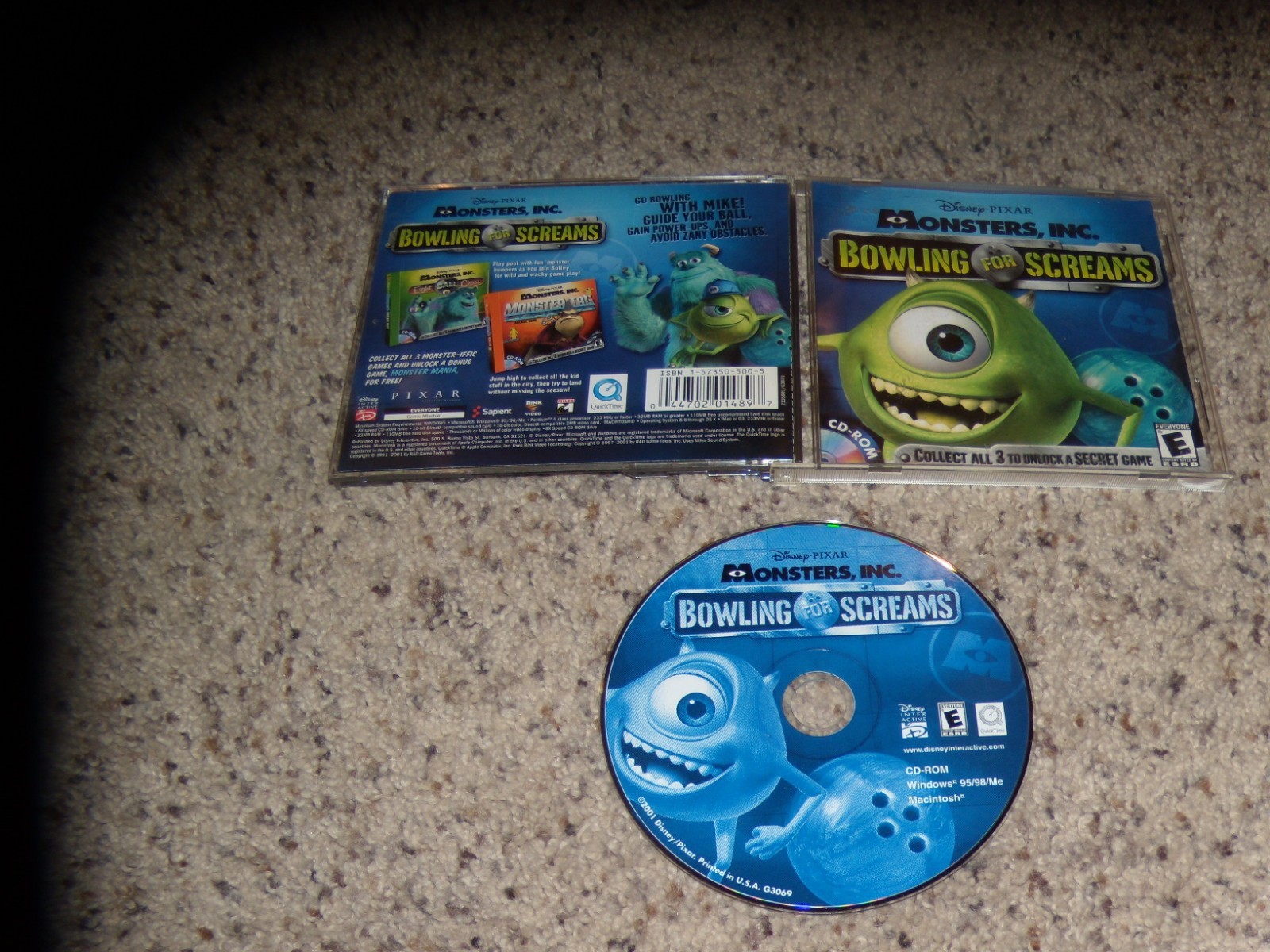 Disney Pixar Monsters, Inc. Bowling for Screams (PC, 2001) Game