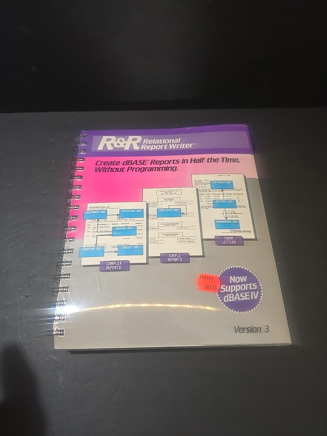 NEW SEALED Concentric Data Systems R&R Relational Report Writer Version  3 dBase