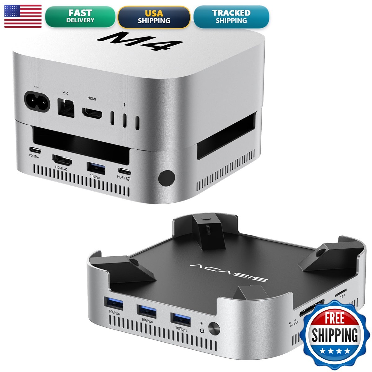 ACASIS Mac mini M4 Dock & Stand Dual-Bay NVMe SSD Enclosure