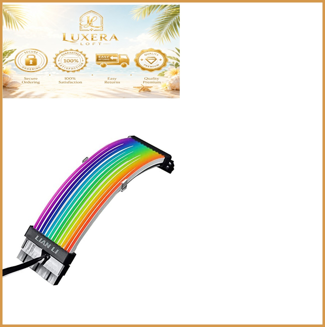 LED Strimer Plus 24 Pin ATX RGB Cable Extension with Controller and 18 Lighting