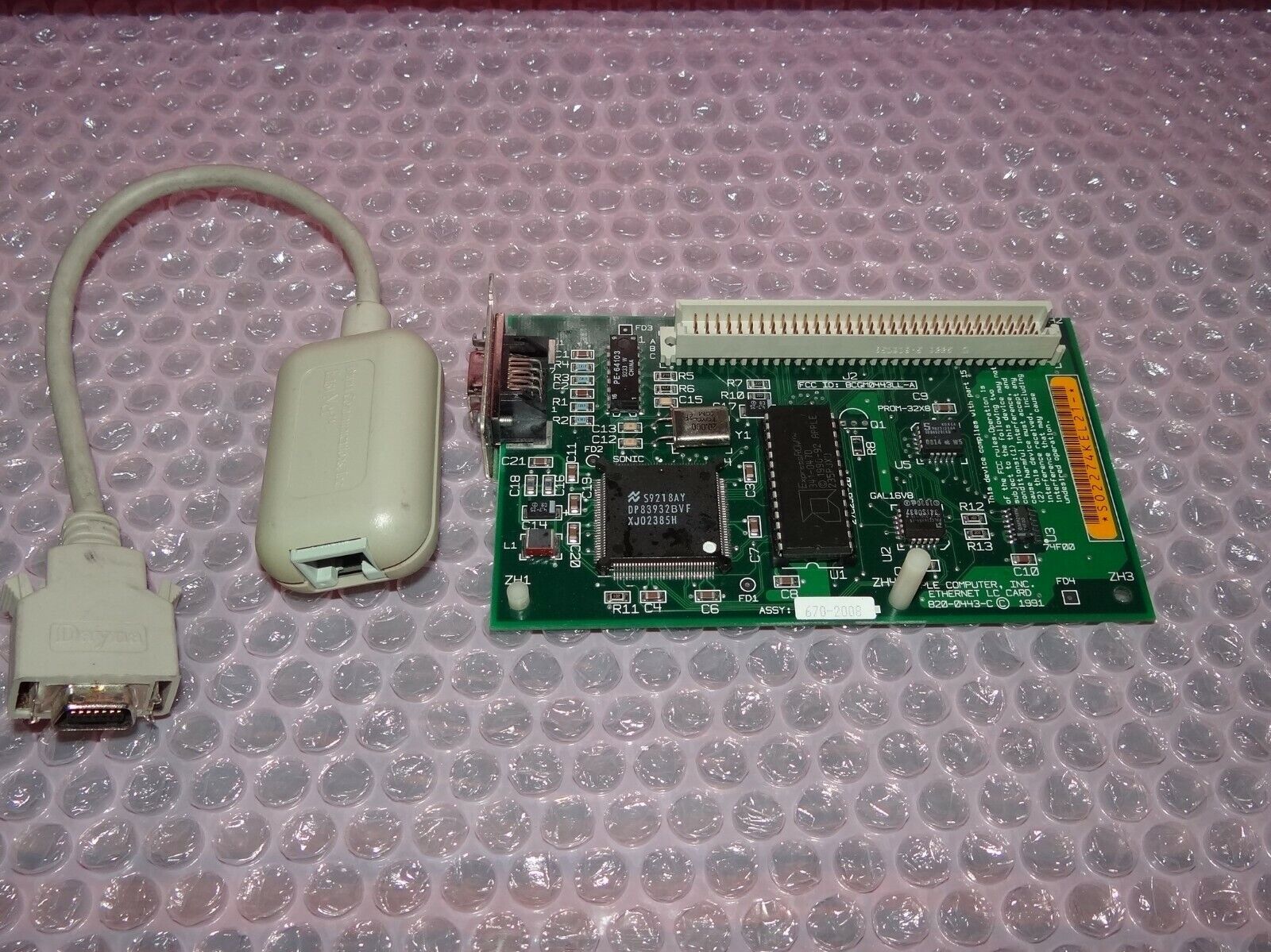 Apple PDS ethernet card AAUI with Dayna RJ45 transceiver