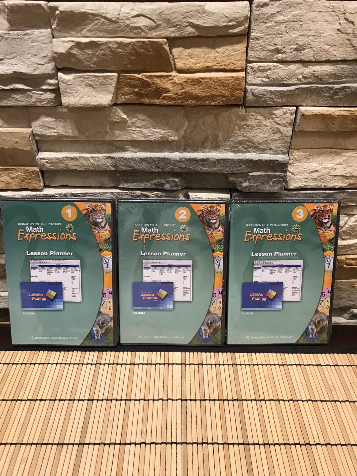 SET OF 3 MATH EXPRESSIONS LESSON PLANNER CD-ROMs Levels 1,2,3 Houghton New