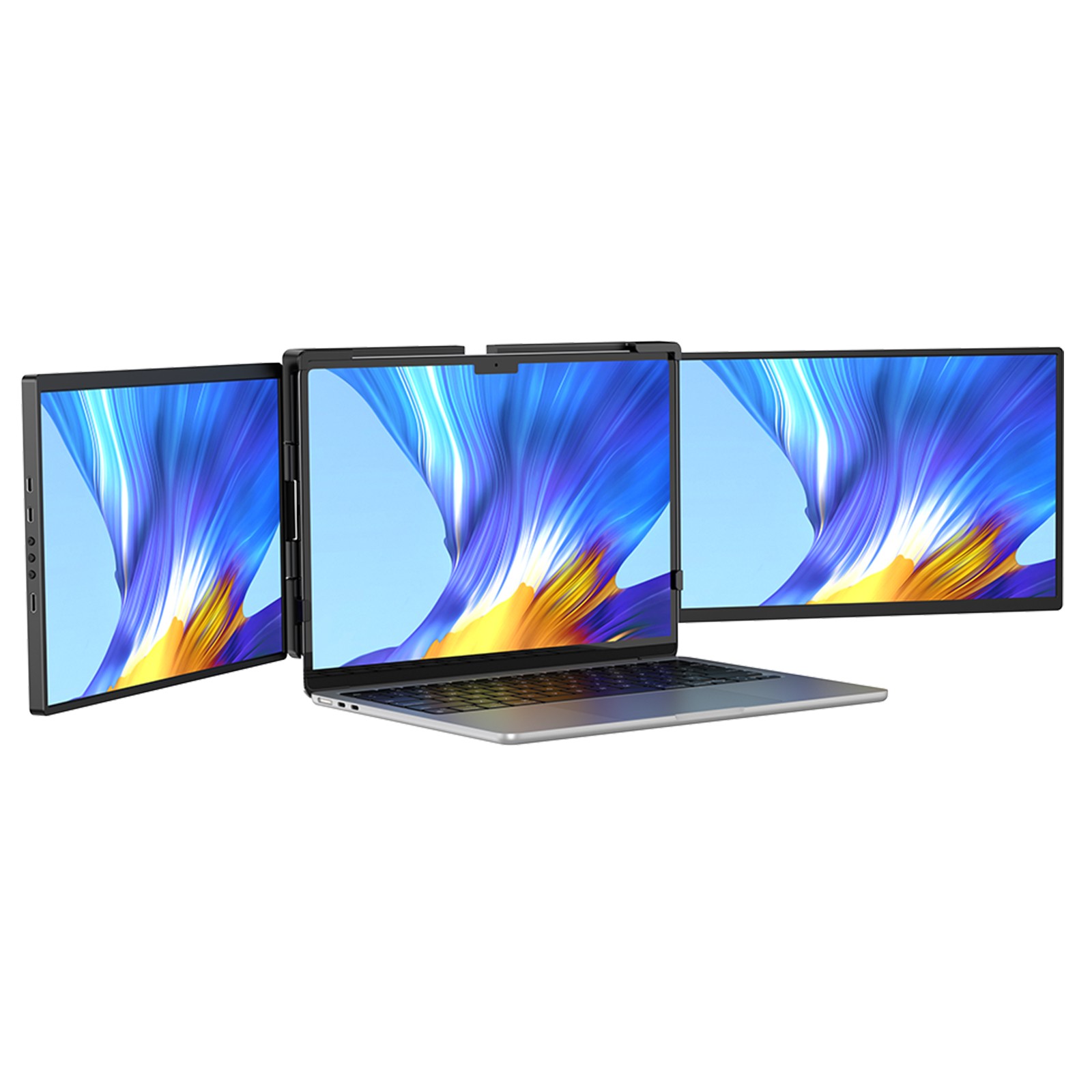 UPERFECT 14" 2K Dual Portable Monitor Triple Screen 60Hz Gaming Computer Display
