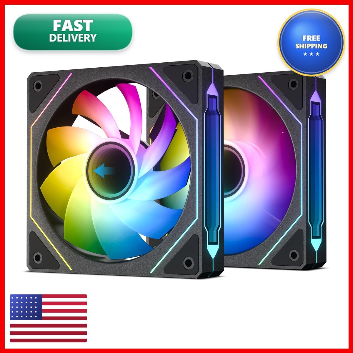 DARKROCK R120 Black 2-Pack 120mm Reverse Blade PC Fan