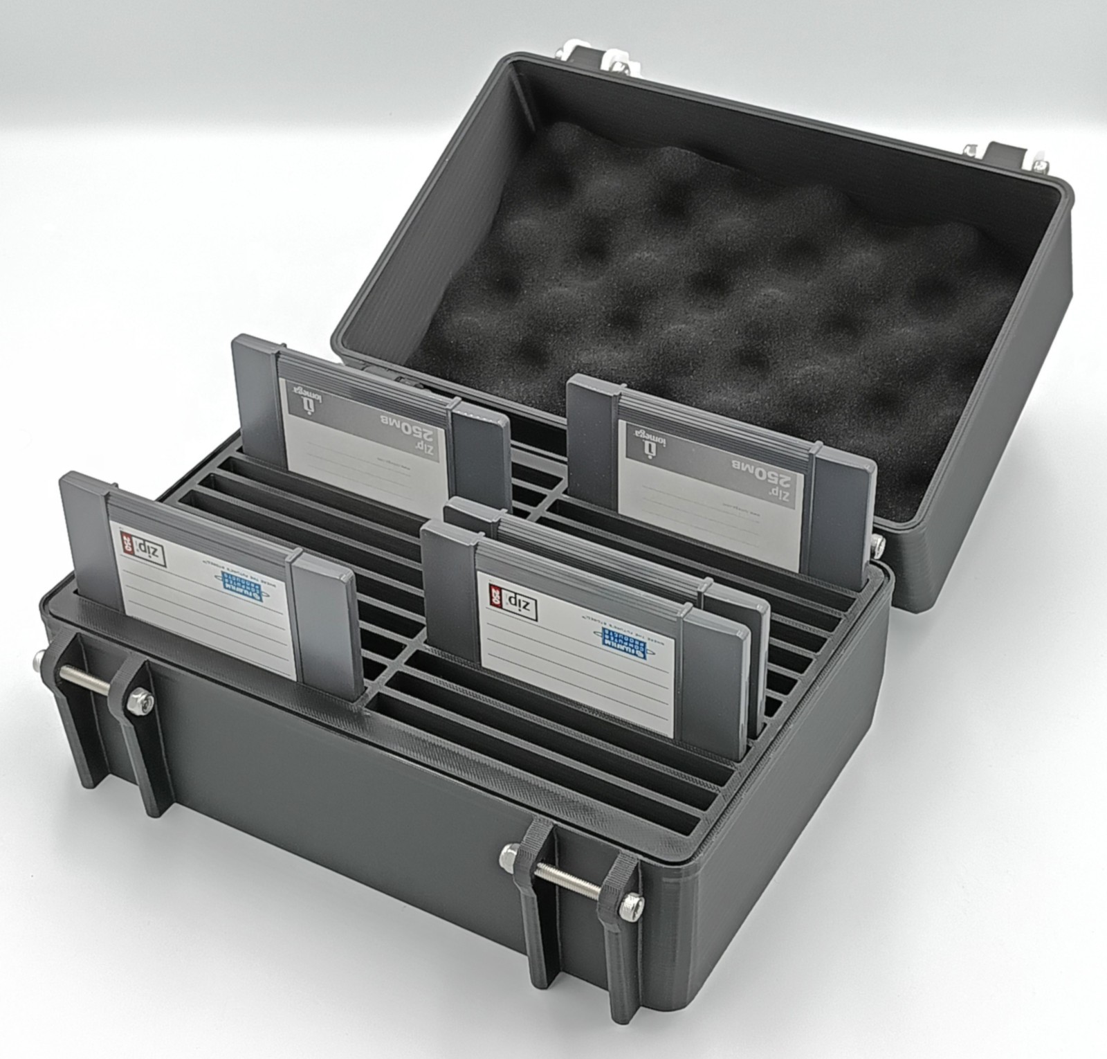 Rugged Protective Carrying Case for Zip Disks - Holds 24 Disks