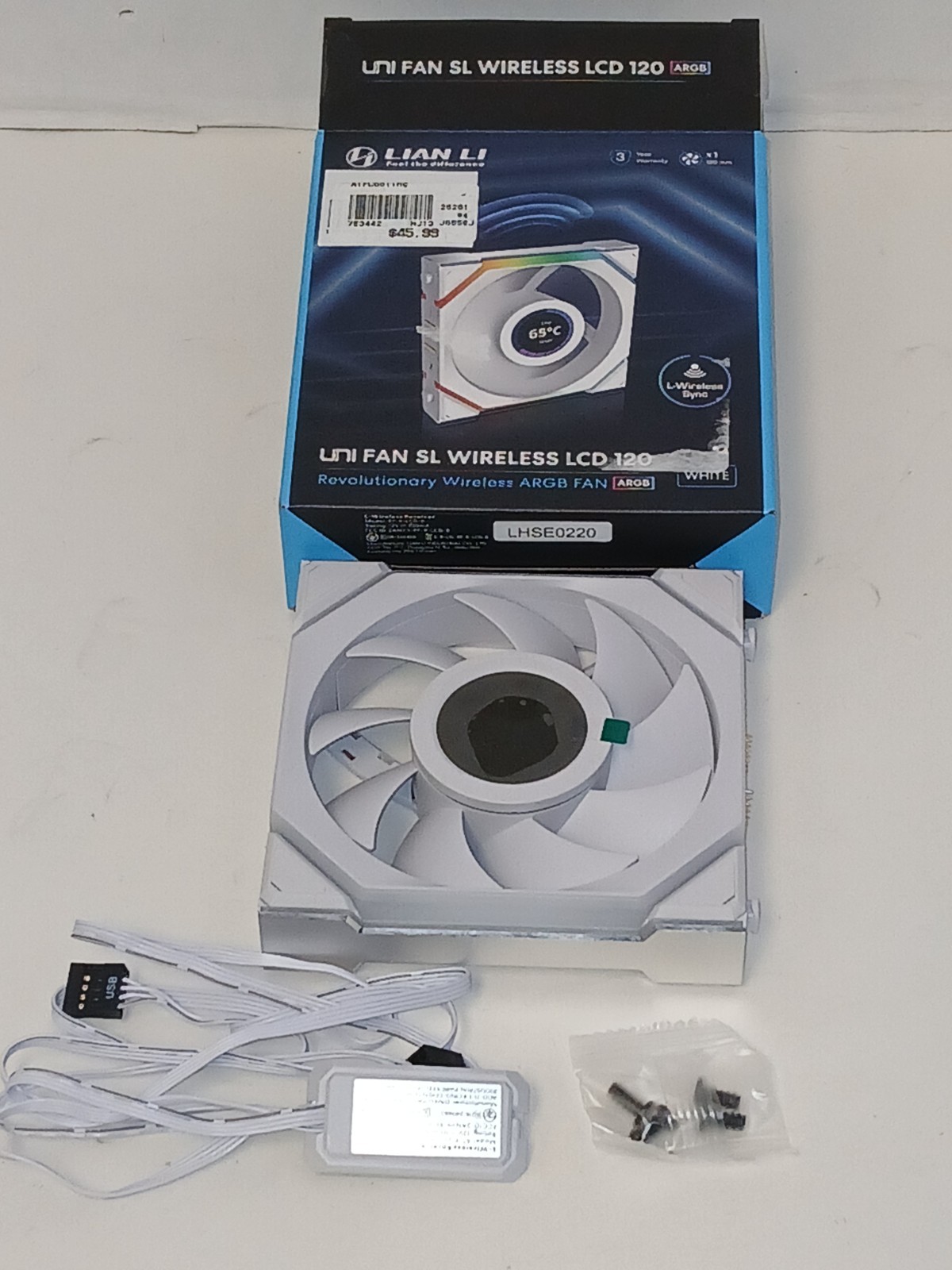 Lian Li Uni Fan SL Wireless LCD 120 Blade - WHITE - 1 Pack - COMPLETE