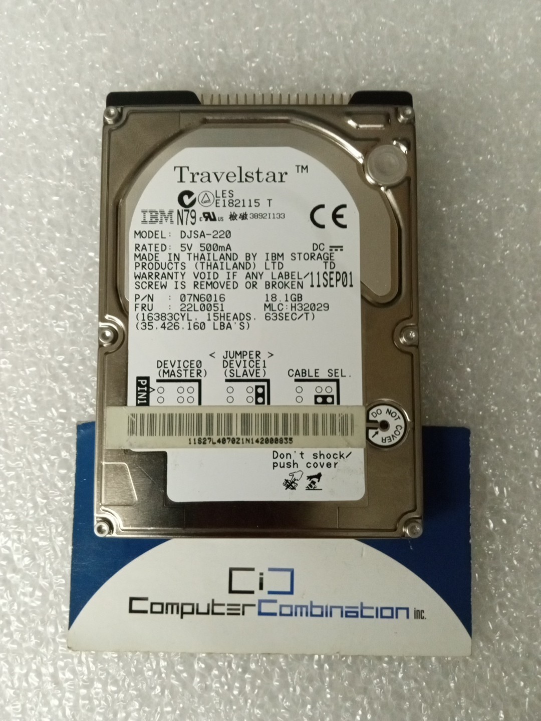 IBM Travelstar DJSA-220 18.1GB IDE   P/N: 07N6016 Fru: 22L0051 