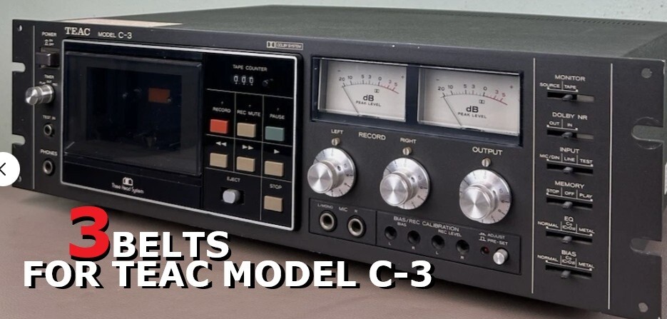 3 NEW BELTS FIT RACK MOUNT TEAC TAPE PLAYER C 3 C-3 (3 BELTS) New
