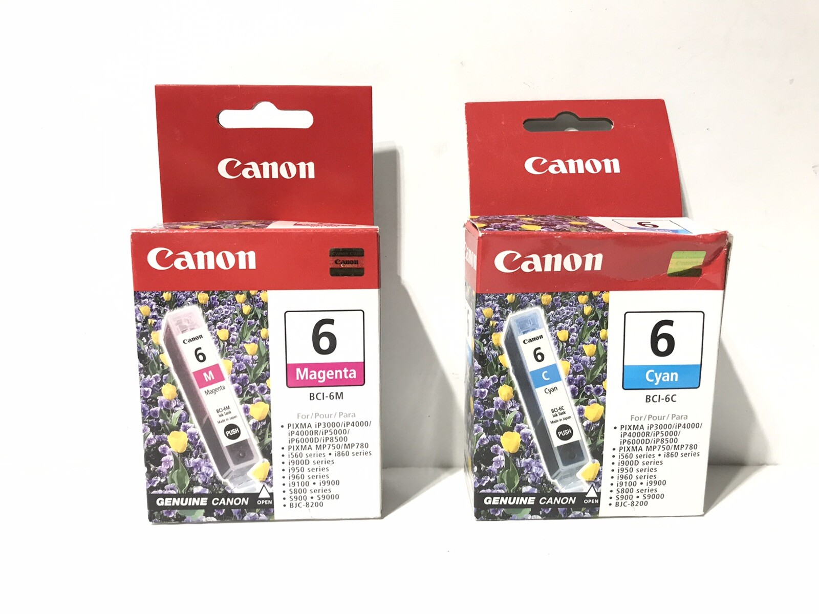 Genuine Canon # 6 Magenta Cyan Printer Ink Cartridge BCI-6M BCI-6C  New Sealed