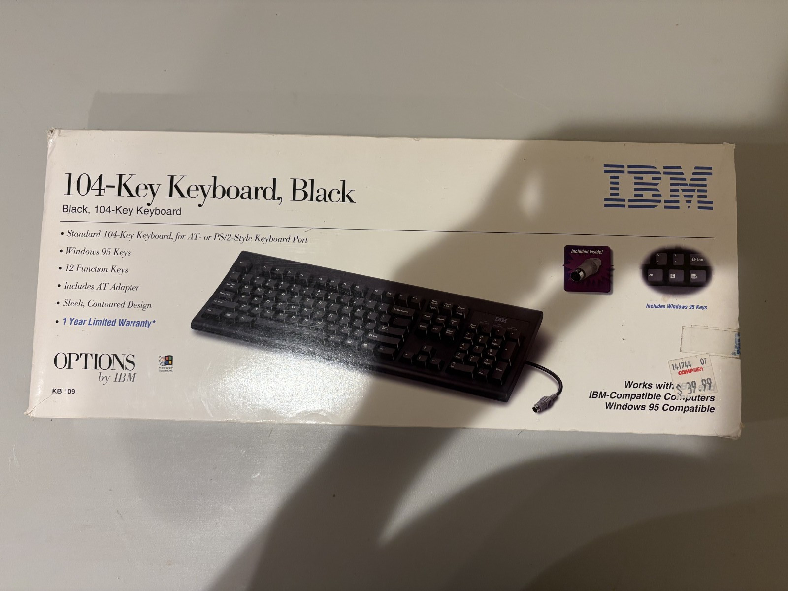 Vintage 1996 Options by IBM 104 Key Black Keyboard Model KB109 ***LQQK****