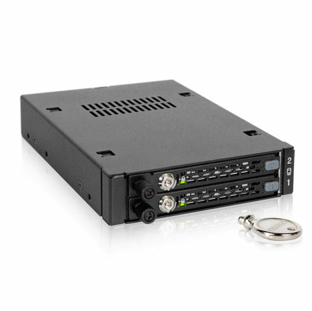 Icy Dock MB492SKL-B ToughArmor Rugged Full Metal Dual 2.5in SAS/SATA HDD/SSD  