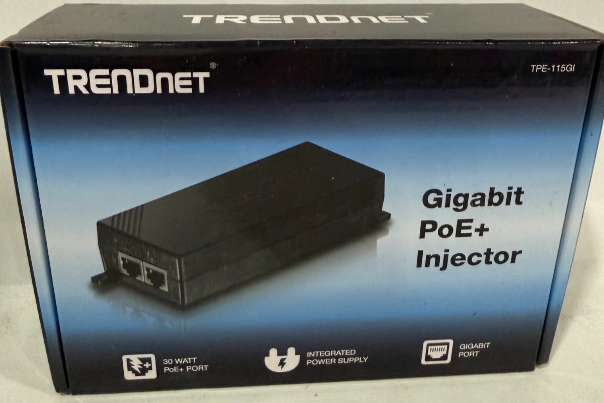 TRENDnet TPE-115GI 1-Port Gigabit Ethernet PoE+ Injector 30W