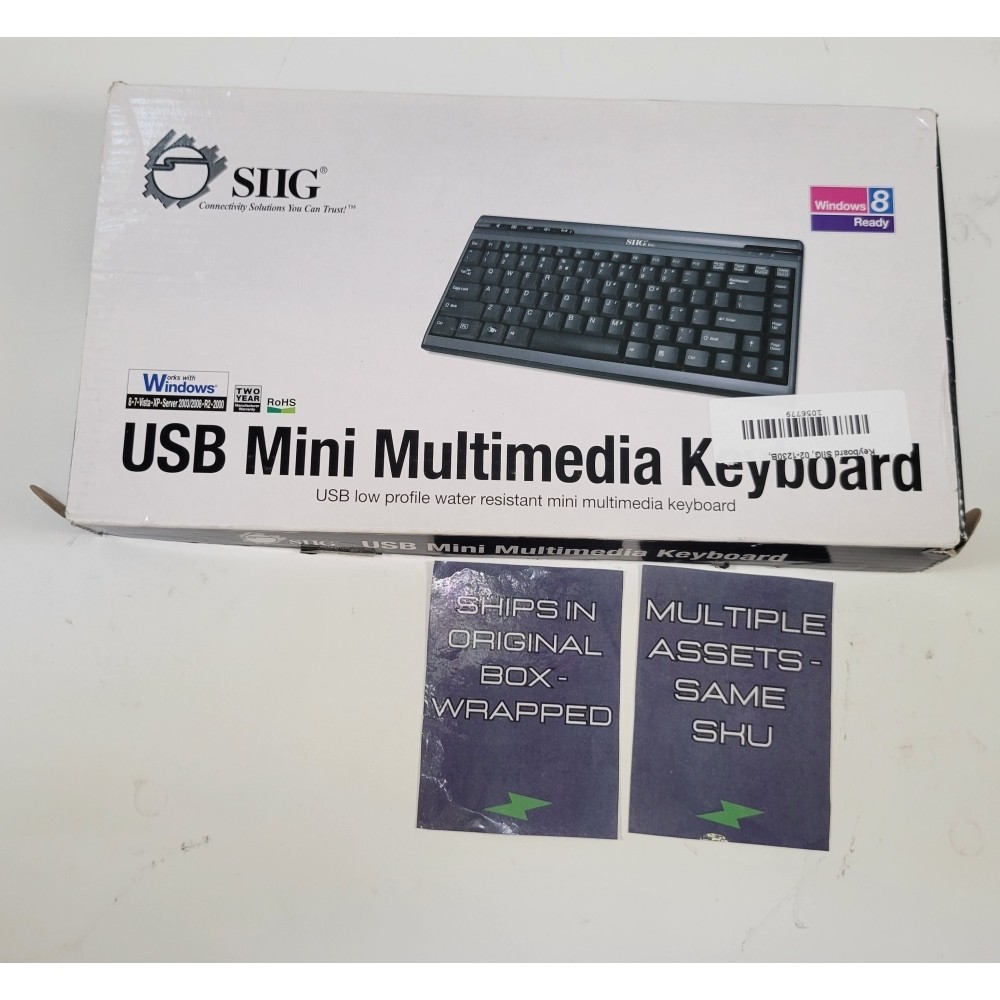 SIIG 02-1230B Mini MultimediaKeyboard - New Open Box