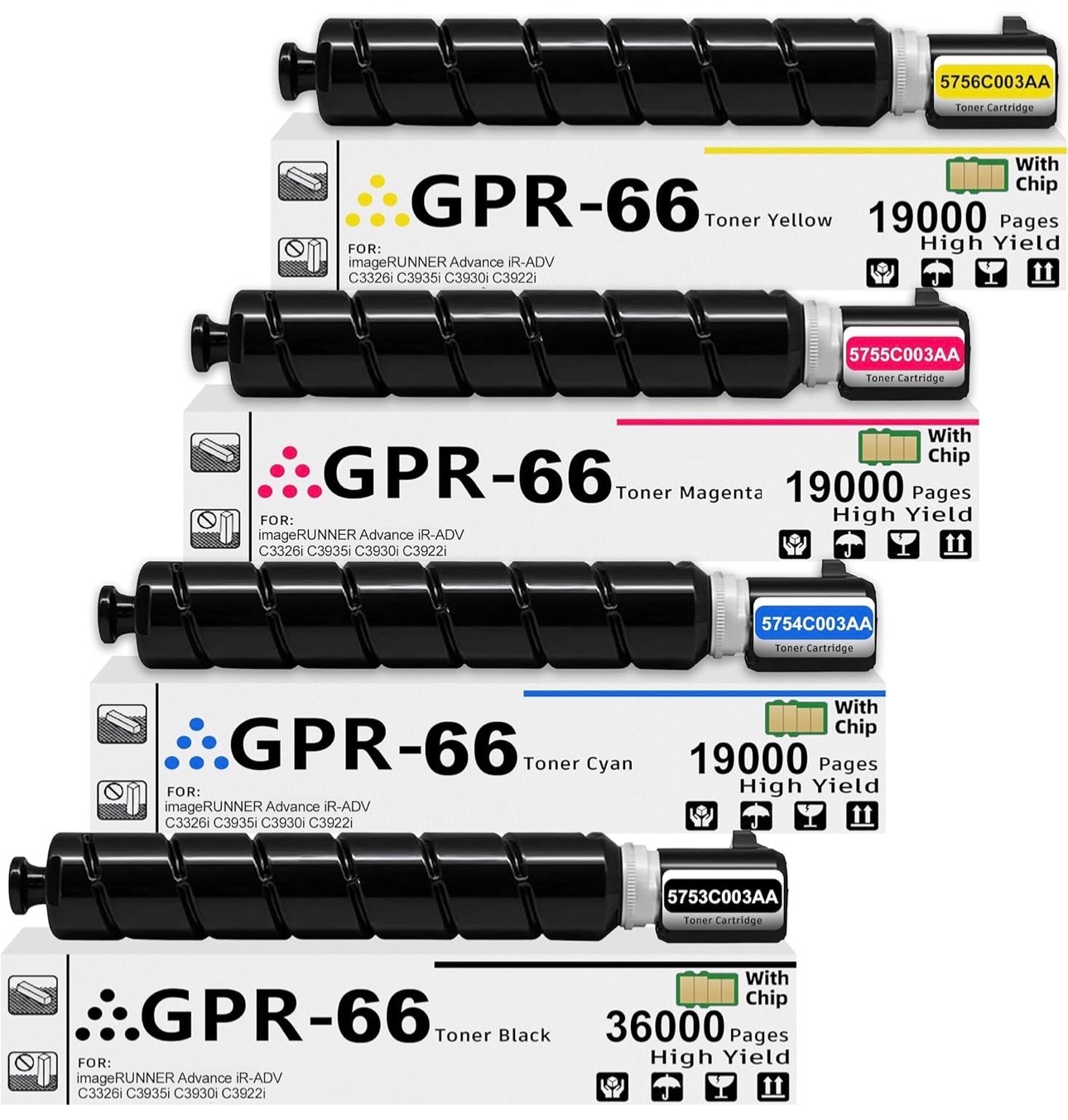 GPR66 Toner Cartridges for Canon Color Image Runner Advance DX C3926i C3930i