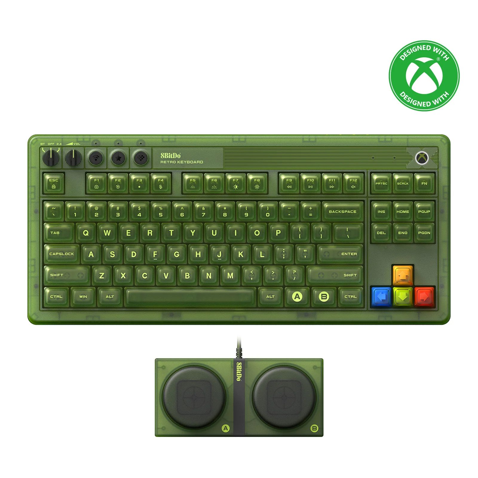 8BitDo Retro 87 Mechanical Keyboard with RGB Backlight, Bluetooth/2.4G/USB-C