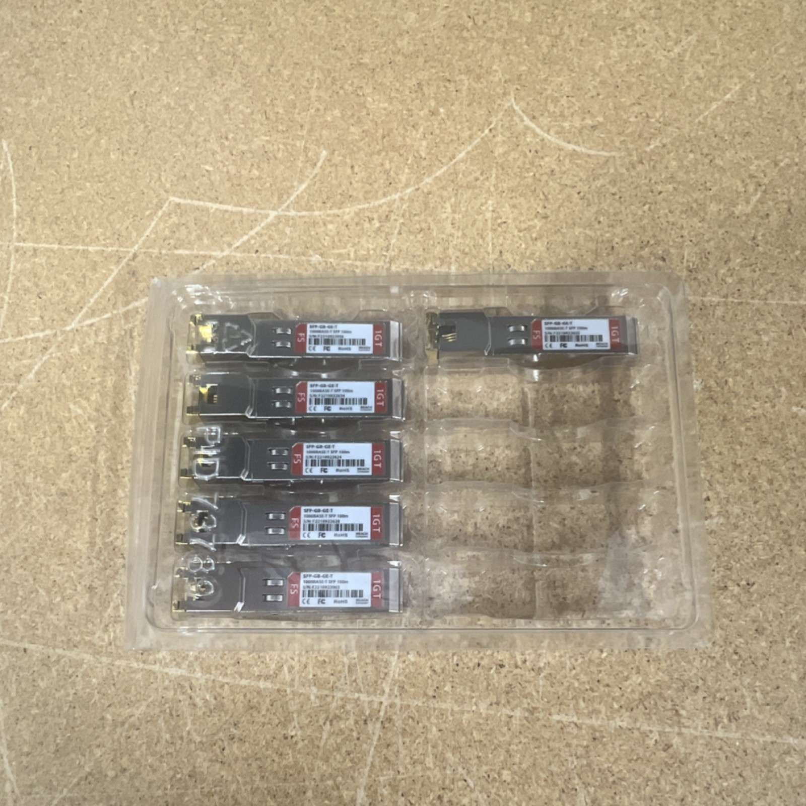 FS SFP-GB-GE-T 1000BASE-T SFP 1Gbps Network Switch Module Lot of 6