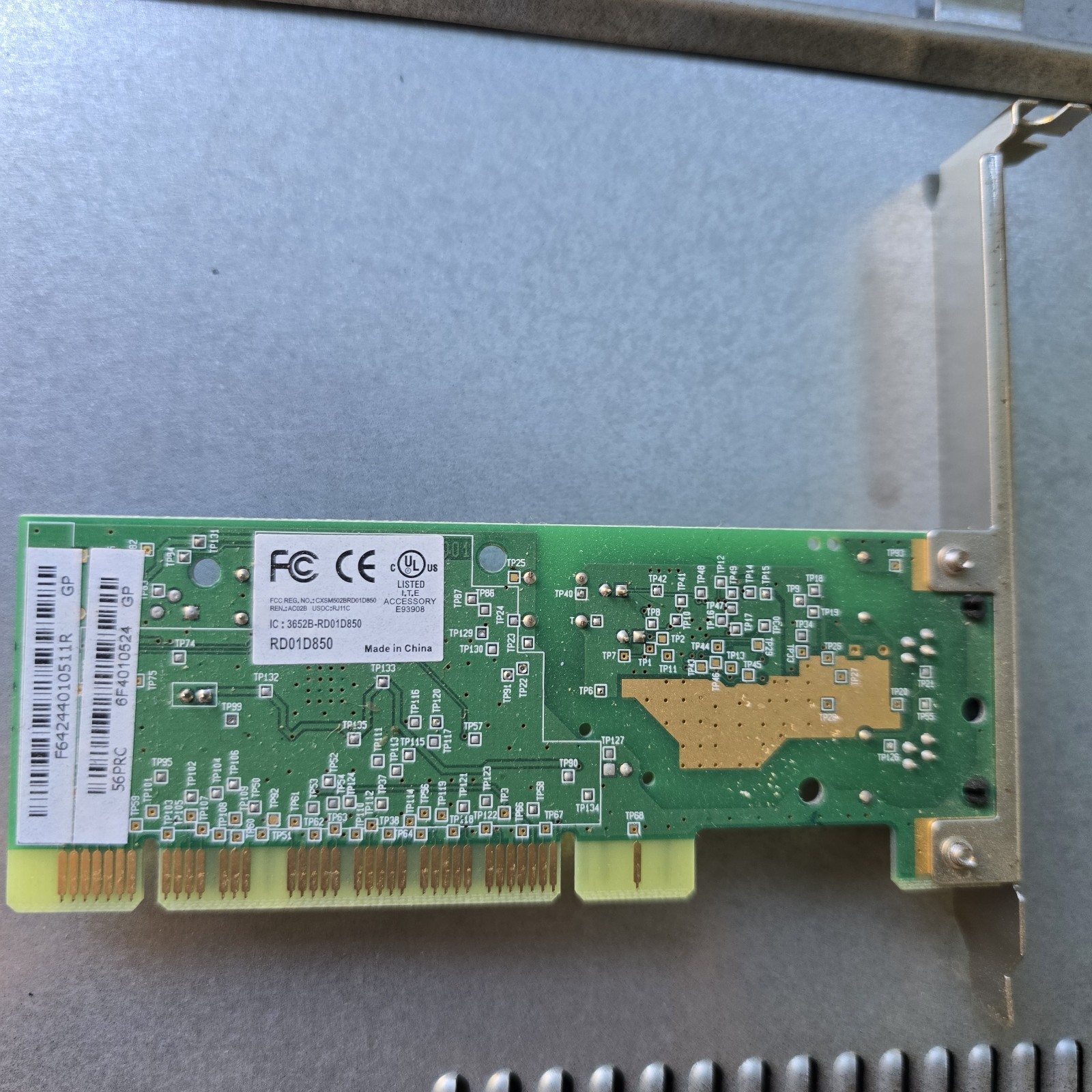 Conexant RD01D850 PCI 56K Dial-Up Fax Modem Card Dual RJ11 Vintage PC 8A