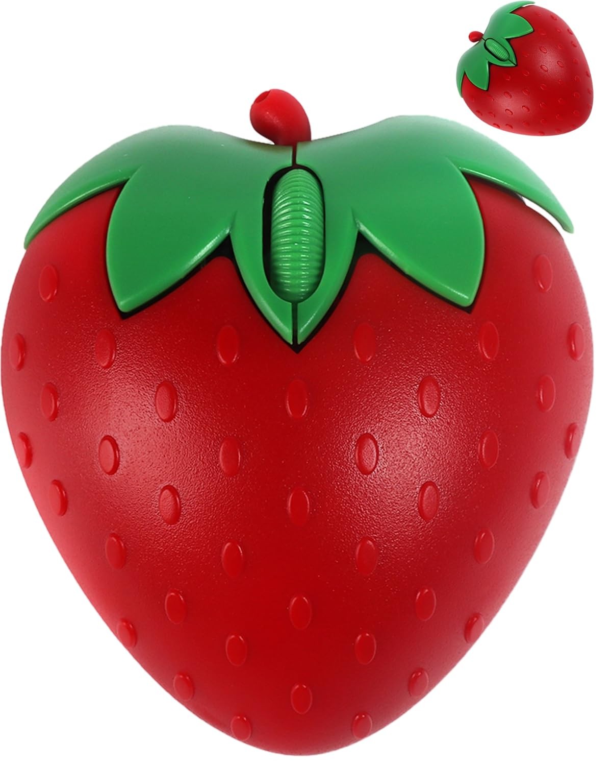 Wireless Bluetooth Cute Red Strawberry Mouse Silent Dual Mode PC Laptop Mac