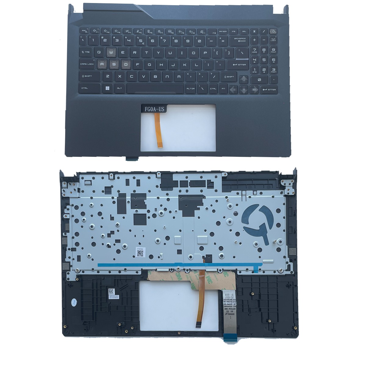New Palmrest RGB Backlit keyboard For MSI Cyborg 15 Air Upper Case A12V MS-15K1