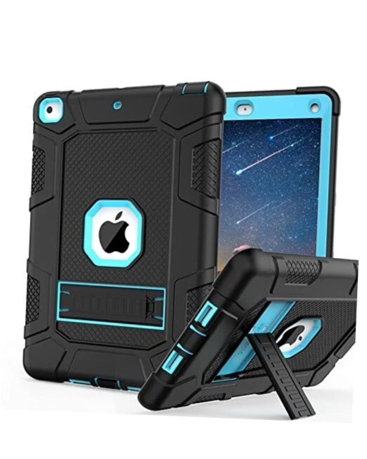 iPad mini 5 Case, iPad mini 4 Case, Hybrid Three Layer Armor Black+Blue