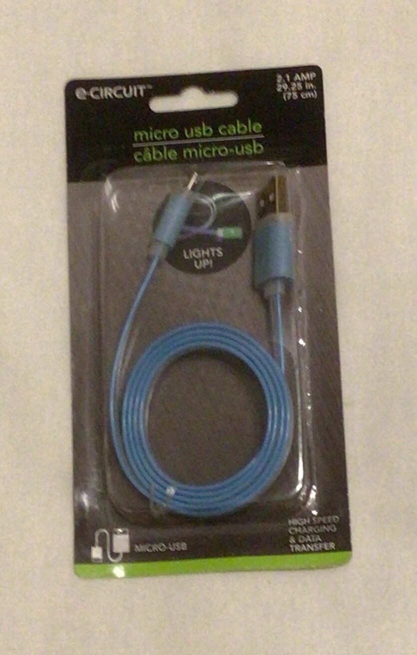 Blue e-circuit Micro USB High-Speed Charging & Data Transfer Cable (29.25 in).