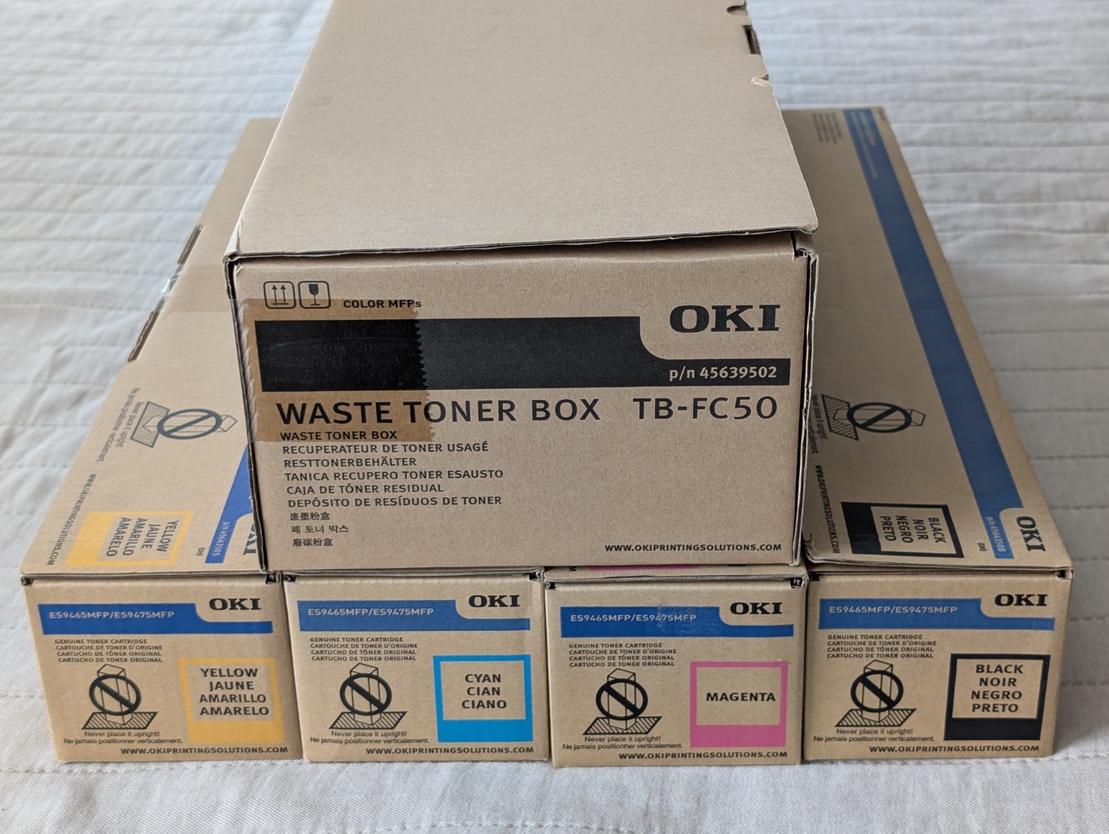 New set of genuine OKI toner cartridges for the ES9465MFP or ES9475MFP copier 