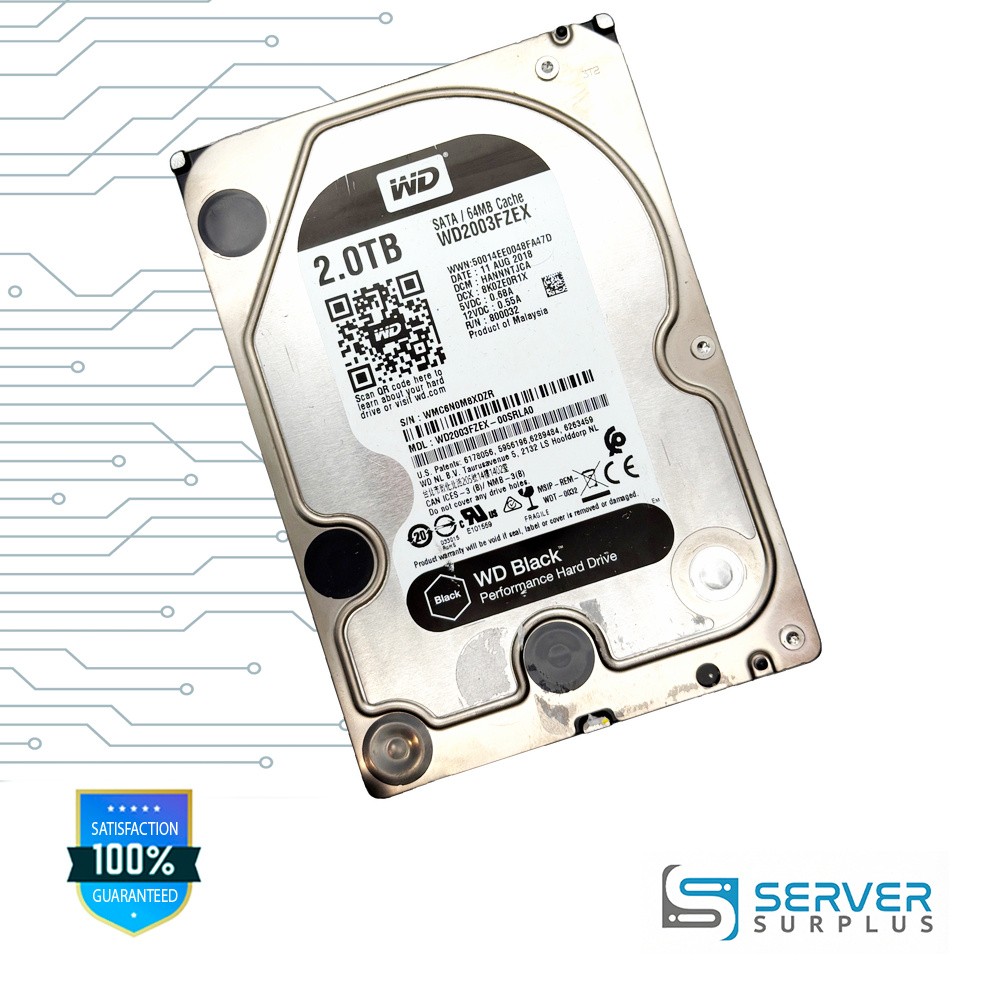 Western Digital WD BLACK 2TB SATA 3.5-Inch Enterprise HDD WD2003FZEX