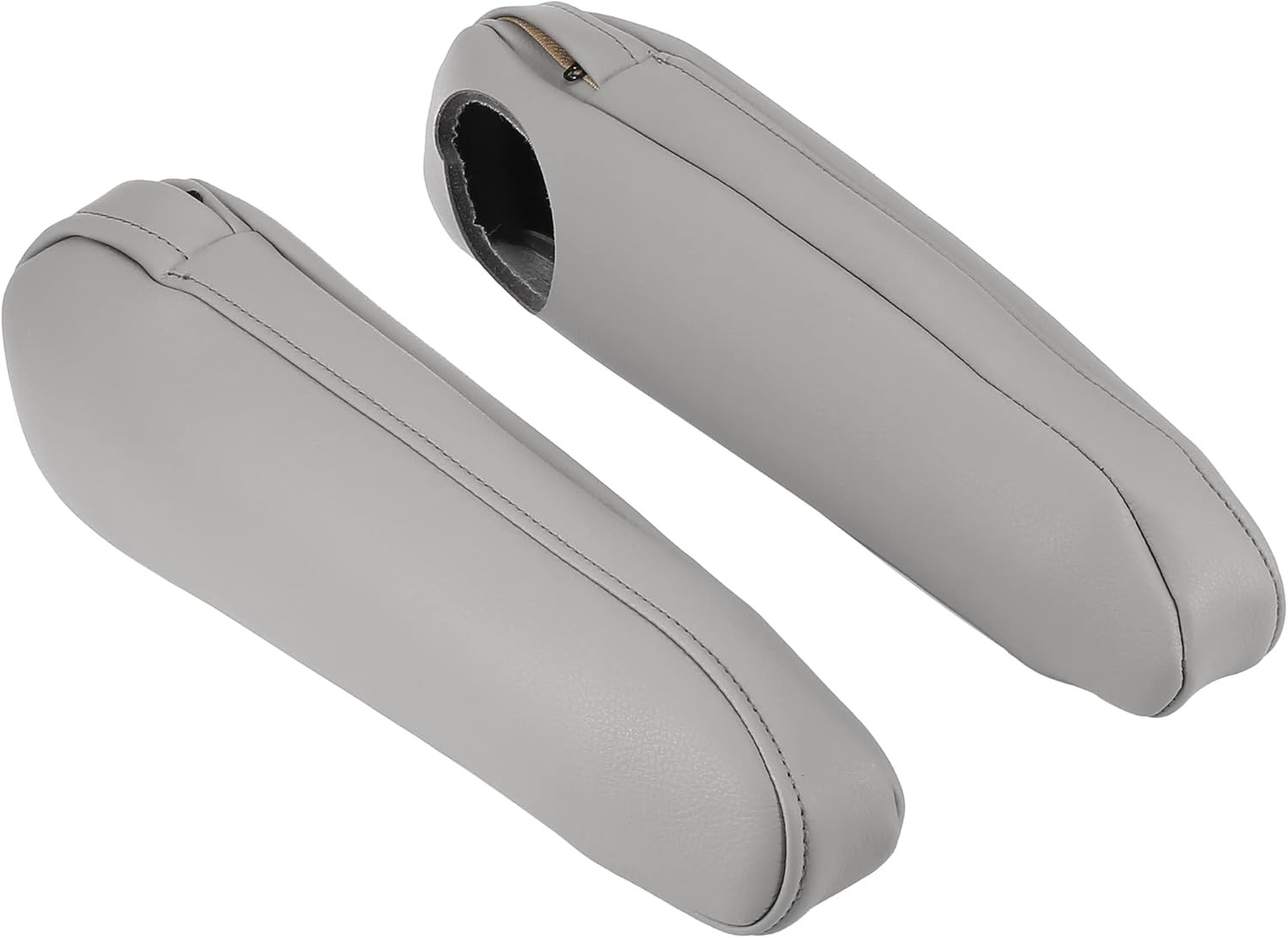 X AUTOHAUX 1 Pair Car Front Seat Armrest Cover Replacement Microfiber Gray 