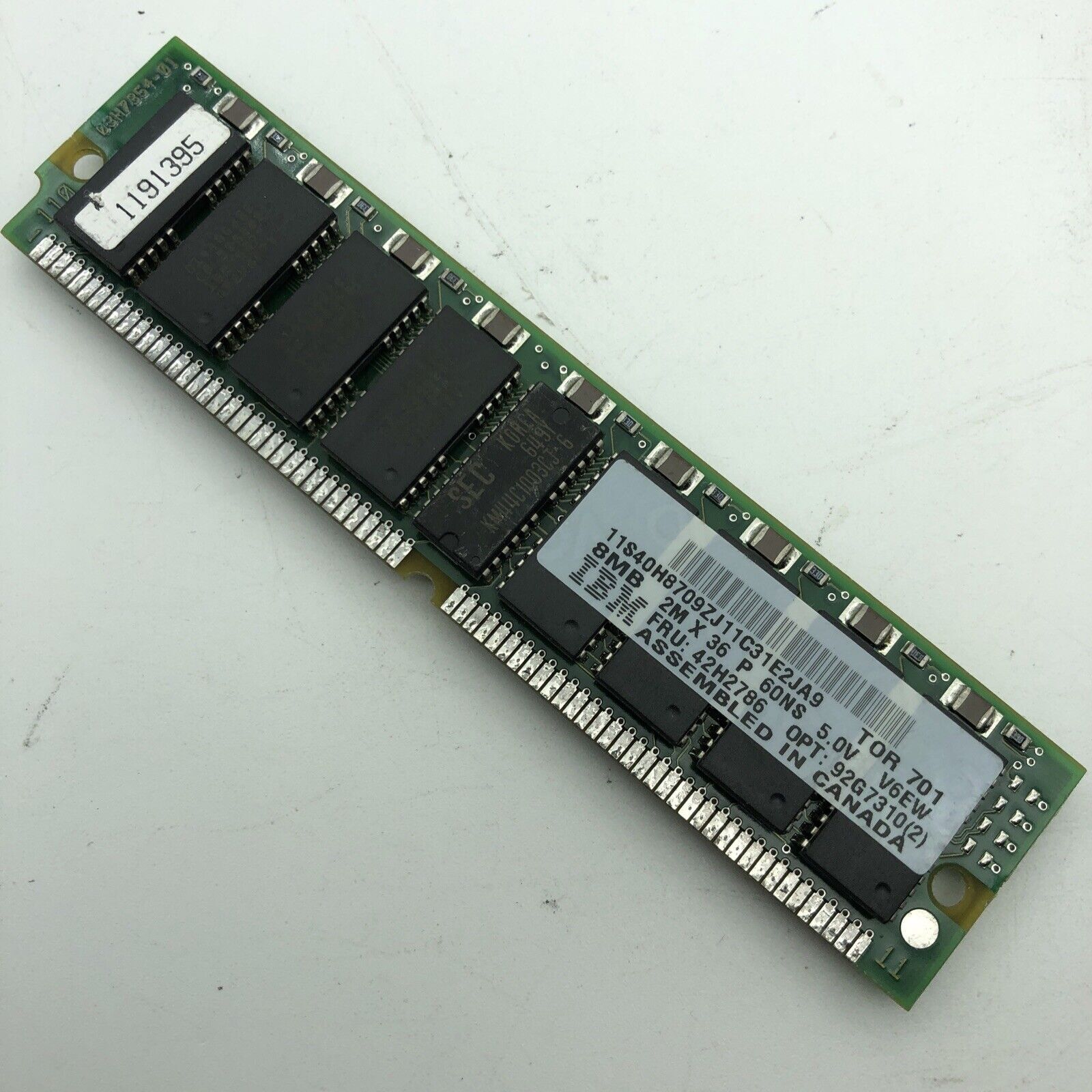 IBM 8MB FPM 70NS SIMM 72-PIN 2X36 Memory FRU# 42H2786 92G7310 40H8709