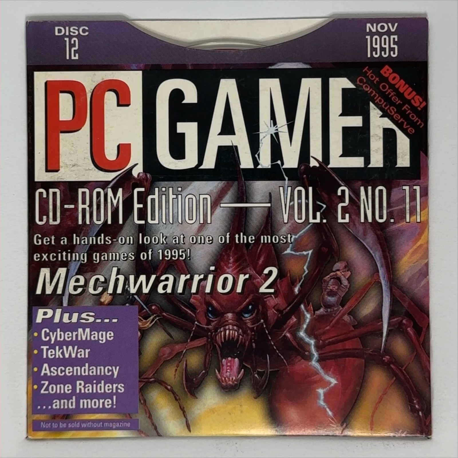 PC Gamer Demo Disc 12 November 1995 CD-ROM Vintage PC Gaming Software