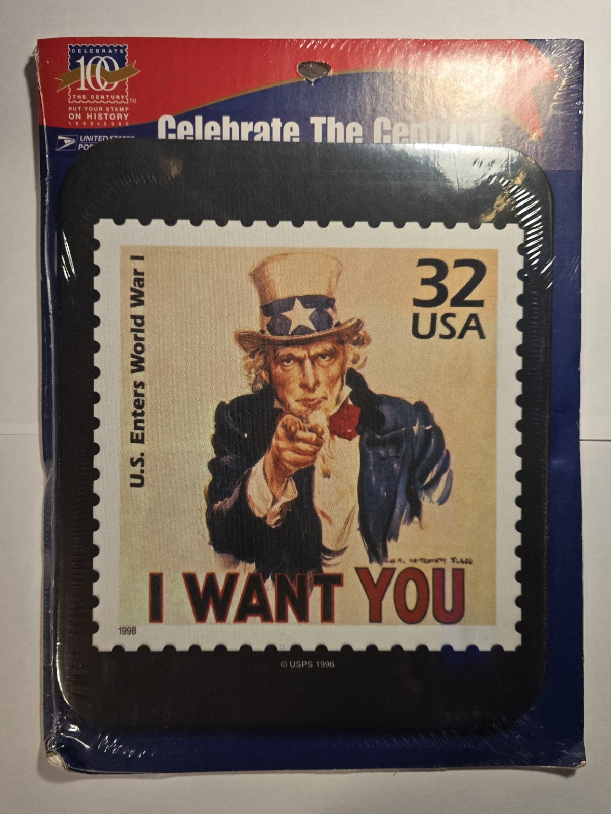 Vintage Mouse Pad “Celebrate The Century” I Want You Uncle Sam USPS from 1996