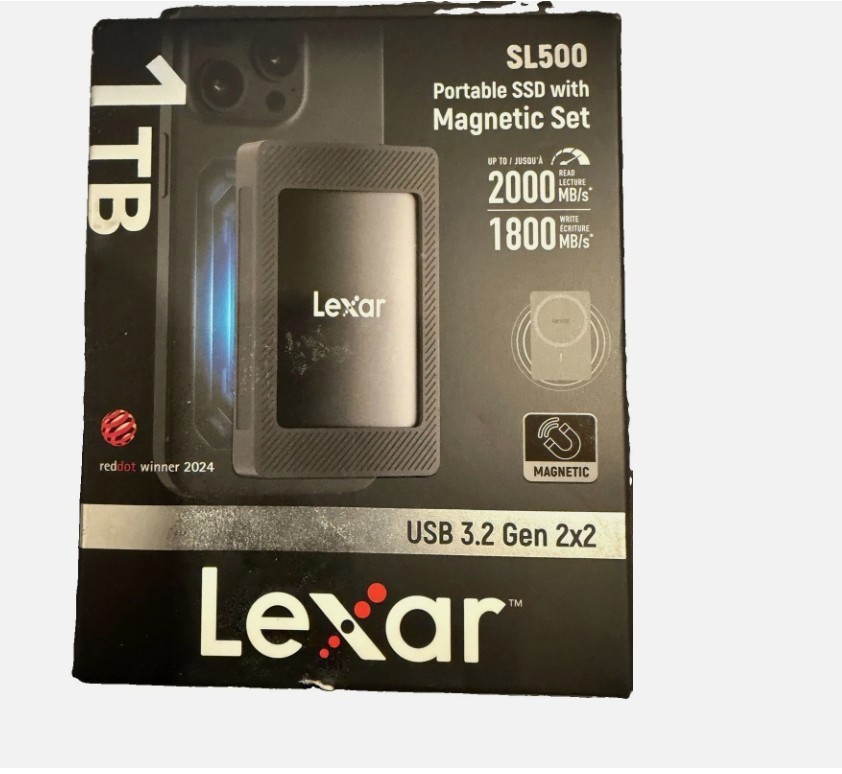 Lexar SL500 1TB Portable SSD Magnetic Set USB 3.2 Gen 2x2 Type-C, 6000MT/S