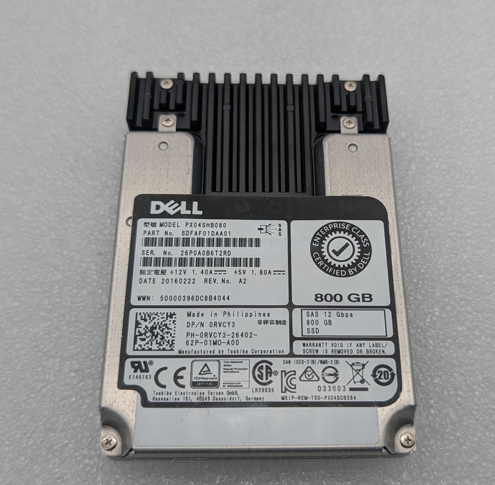 Dell PX05SMB080Y 800GB 12Gbps SAS SSD 2.5" Enterprise Write Intensive EMC