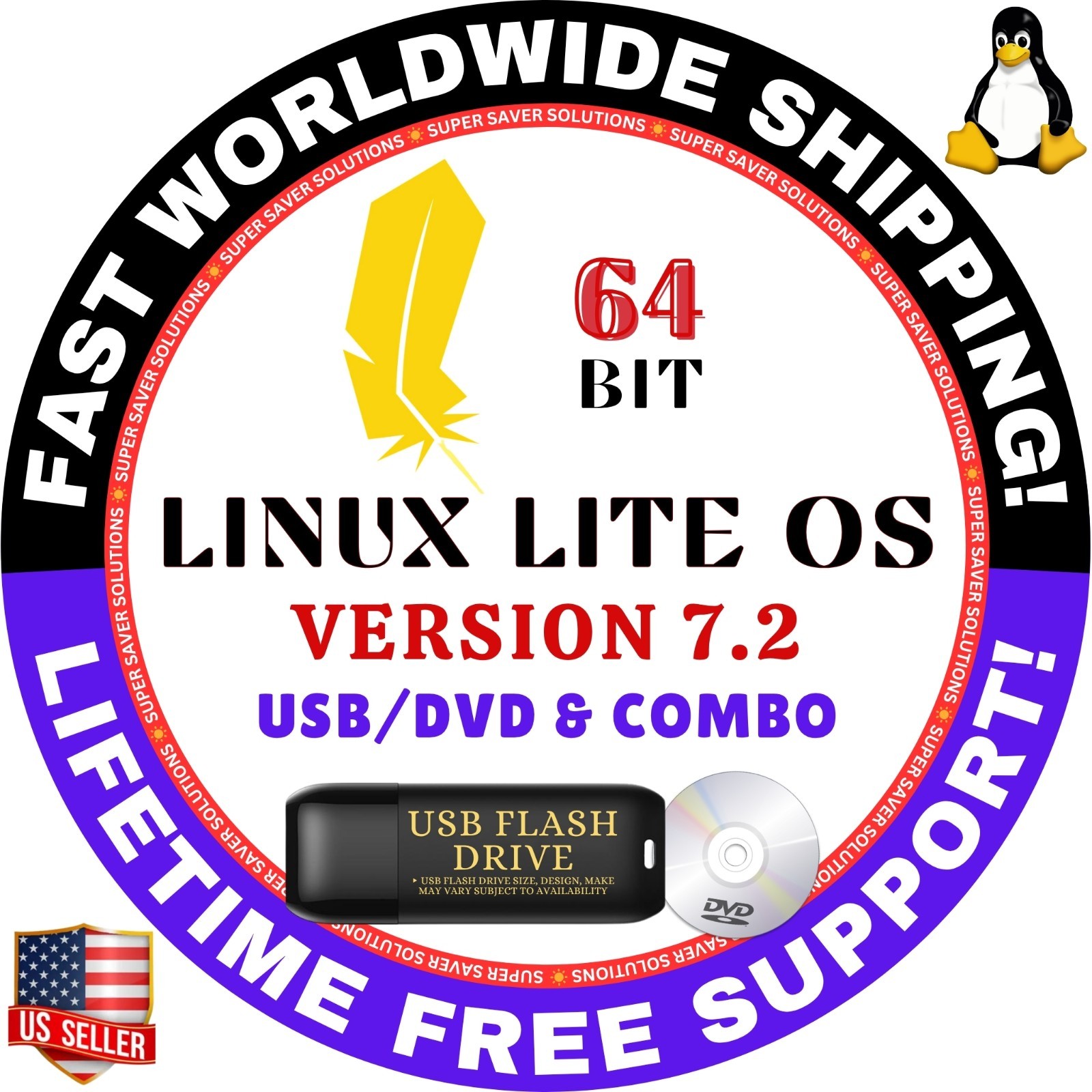 LINUX LITE OS - PICK YOUR VERSION - 64BIT LIVE/ FULL USB, DVD MAC, PC | LATEST