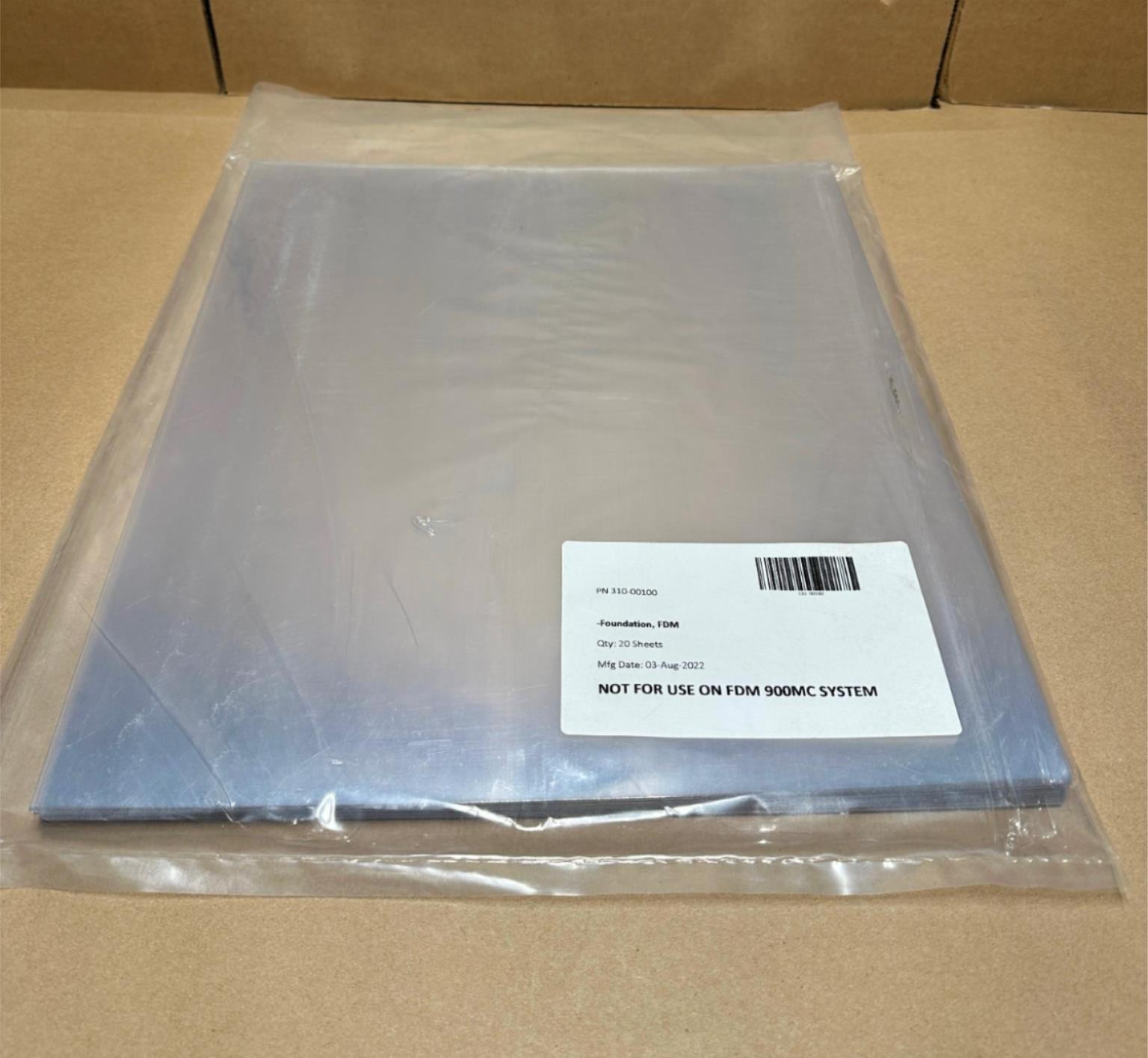 20 Pack Fortus 3D Printer Foundation Build Sheets 310-00100 .030" x 16" x 18.50"