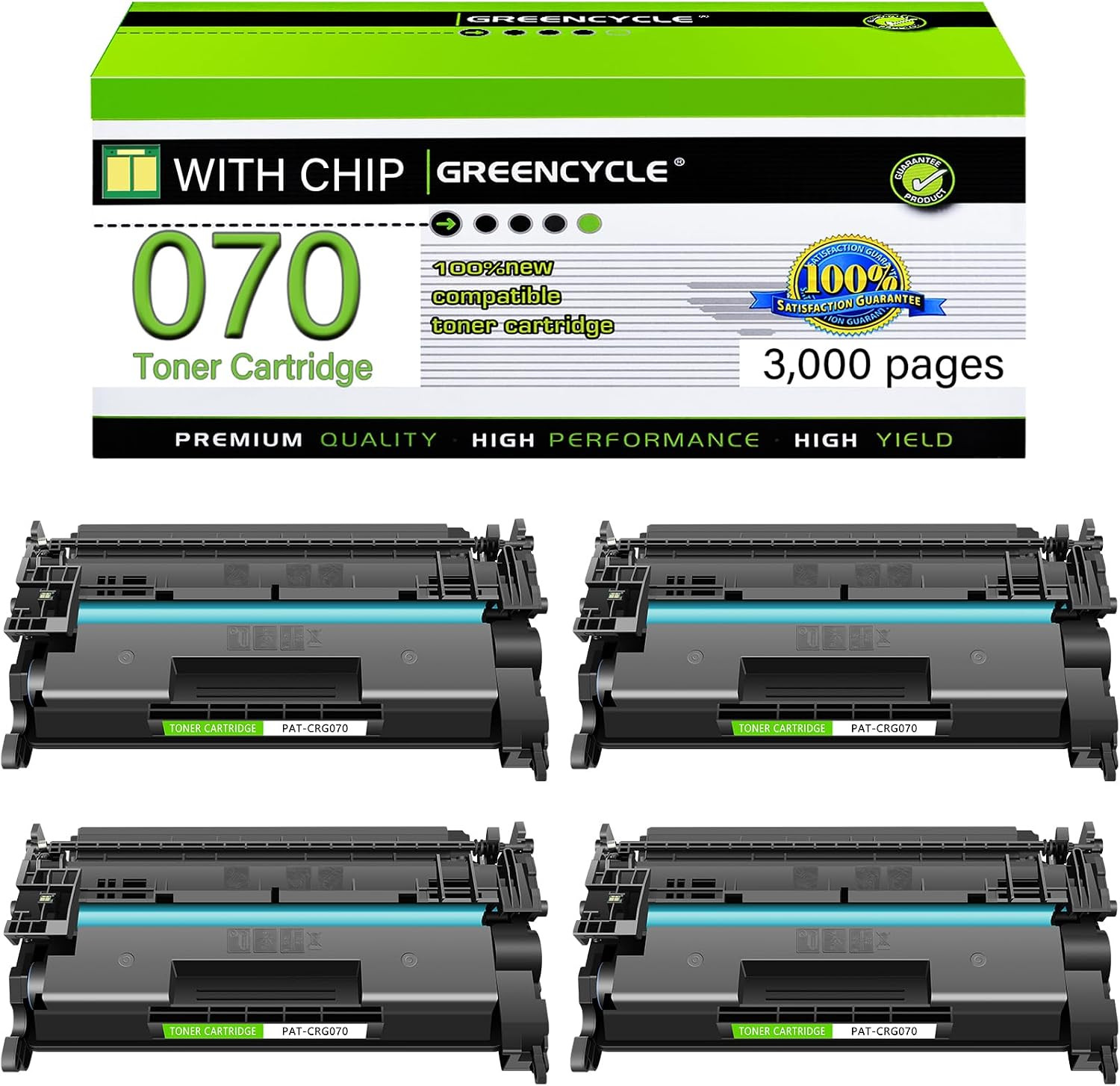 070 Black Toner Cartridge Compatible Replacement for Canon 070 CRG070 CRG-070 To