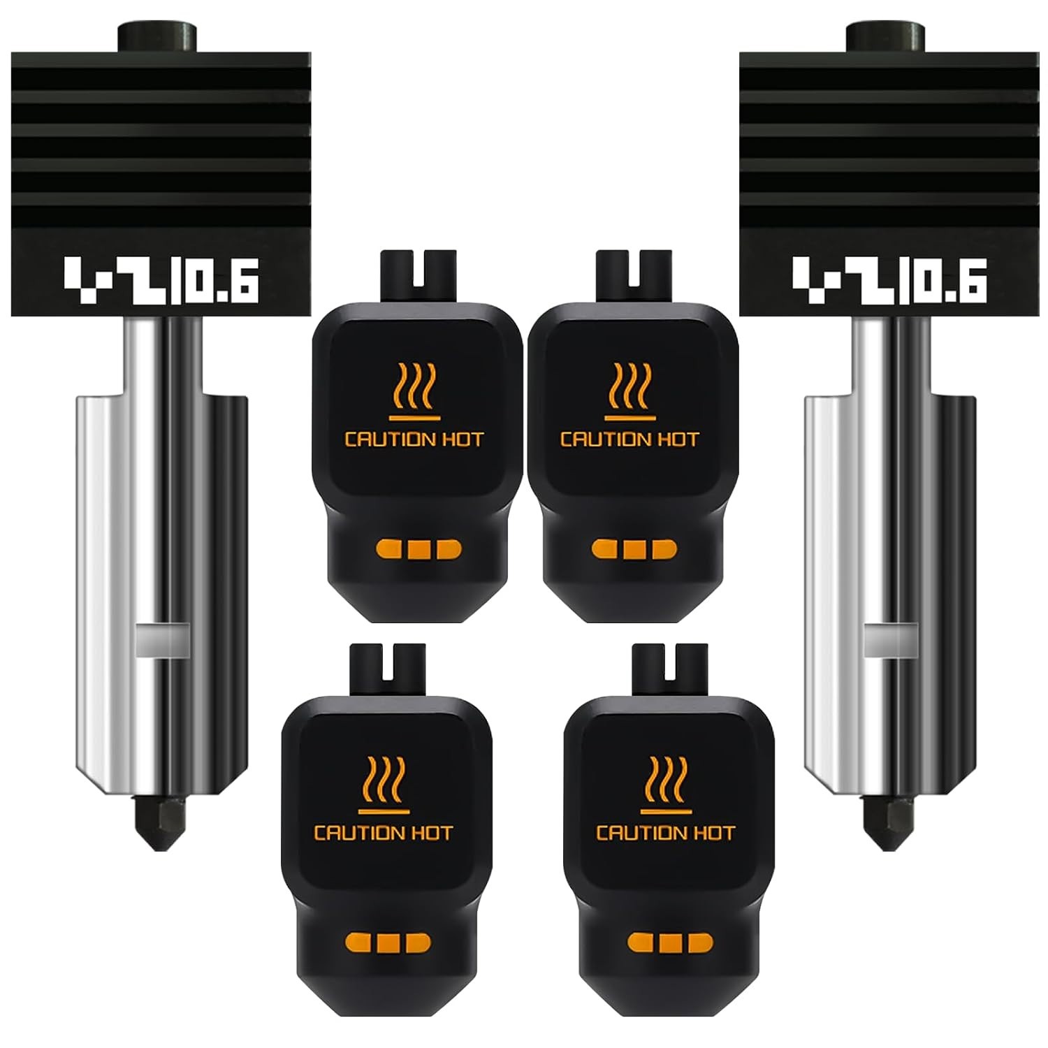 2-Pack Hotend Kit for Bambu Lab 3D Printers, 0.6mm Hardened Steel Nozzles
