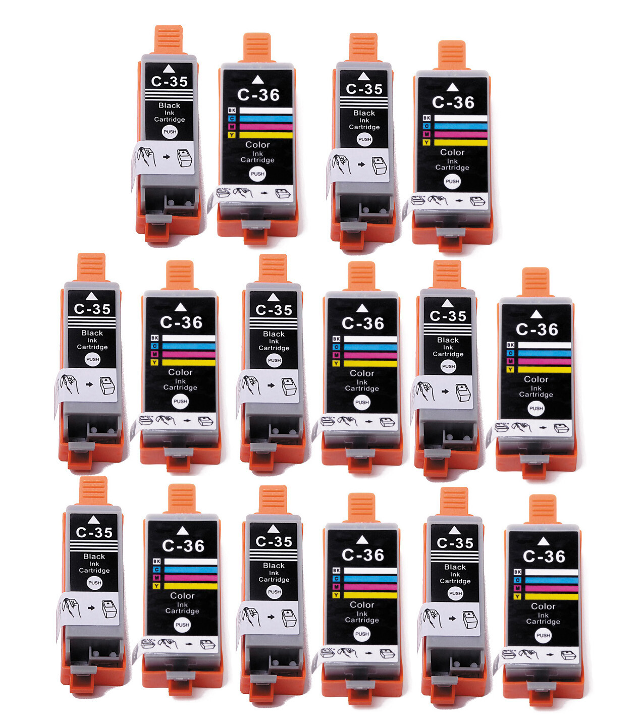 16 Pack Printer Ink Cartridges for PGI-35 CLI-36 Canon Pixma iP100 iP110 TR150