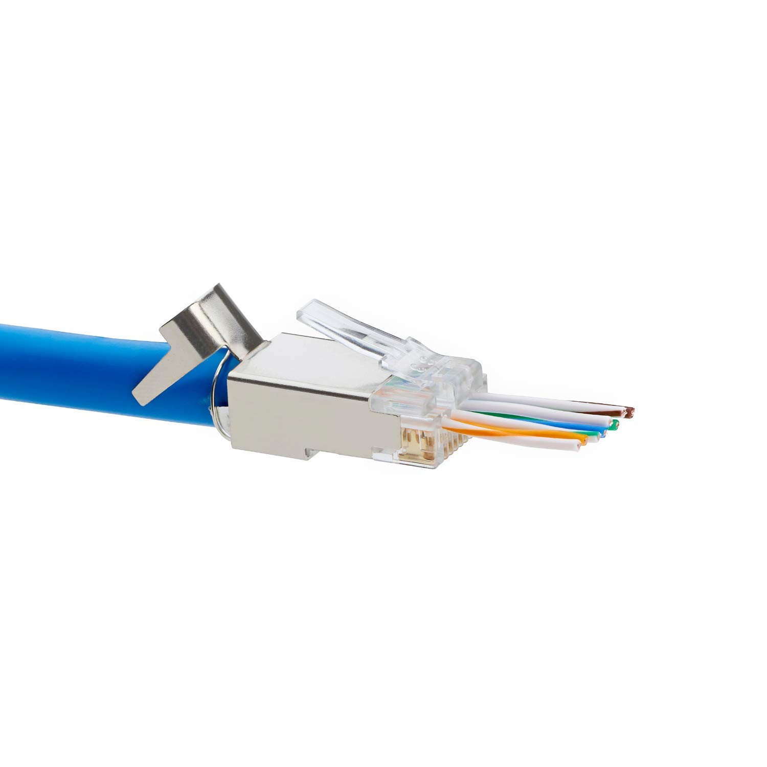 trueCABLE Cat6/6A RJ45 Pass Through Modular Plugs, Shielded 20pc,