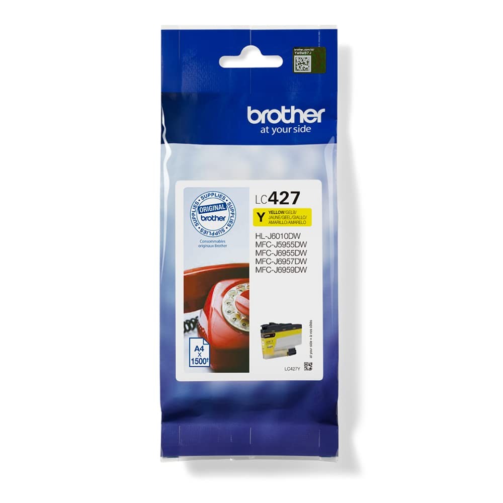 BROTHER LC-427Y Inkjet Cartridge, Yellow, Single Pack, Standard Yield, Includes