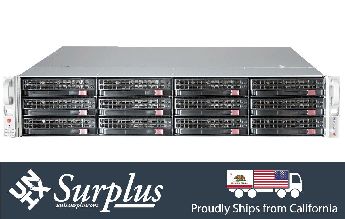 Supermicro 2U Server 12 Bay LFF E ATX Storage Chassis 12GBPS SQ PS W rear 2.5\