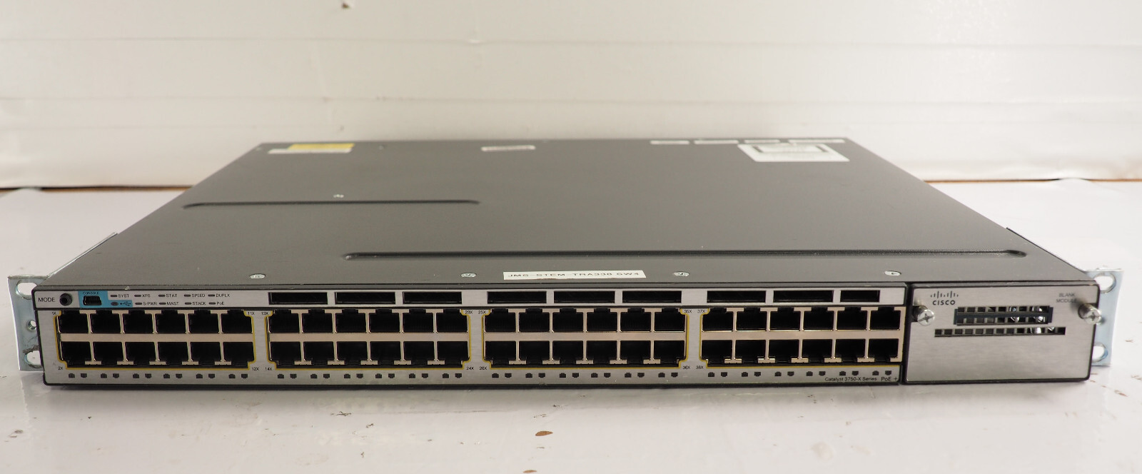 Cisco WS-C3750X-48P-S V05 48-Port RJ45 Gigabit PoE Switch