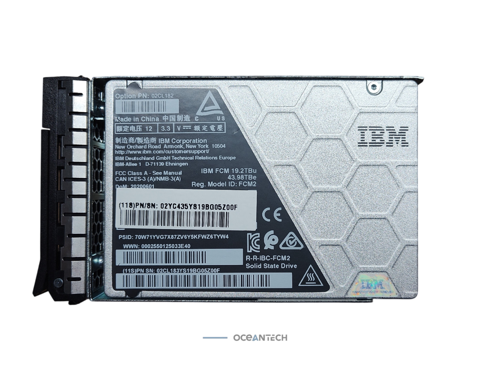 IBM 2076 ADS7 19.2 TB NVMe FlashCore Module (FCM) 02YC418 02CL183 02CL182