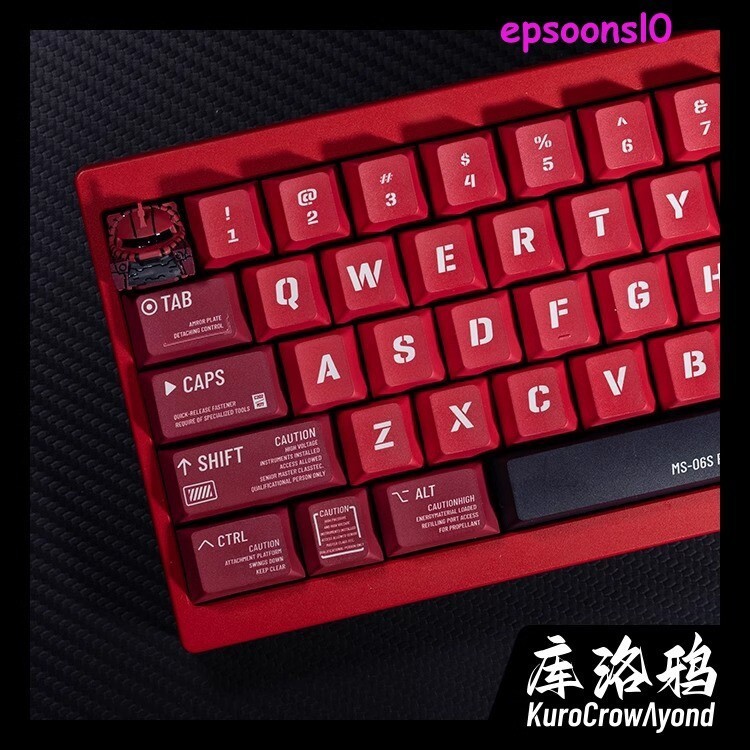 Gundam Zaku Keycap 140 Keys Pbt Oem Profile For Cherry Mx Mechanical Keyboard