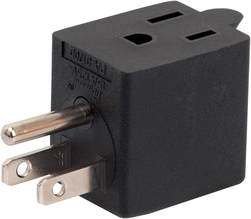 90 Degree Adapter Right Angled Downward Angled USA 3-Prong Male-Female Adapter,9